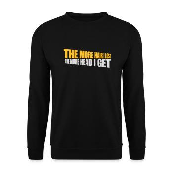 I get more head - Unisex Sweatshirt - black - Front - Alina (178cm) & Michal (187cm)
