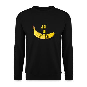 J'ai la banane - Sweat-shirt Unisexe - noir - Devant - Alina (178cm) & Michal (187cm)
