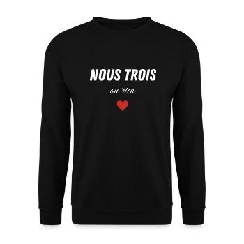 nous trois ou rien - Sweat-shirt Unisexe - noir - Devant - Alina (178cm) & Michal (187cm)