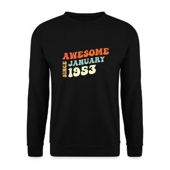 Groovy 70 Years Old Awesome Since January 1953 - Unisex Sweatshirt - black - Front - Alina (178cm) & Michal (187cm)