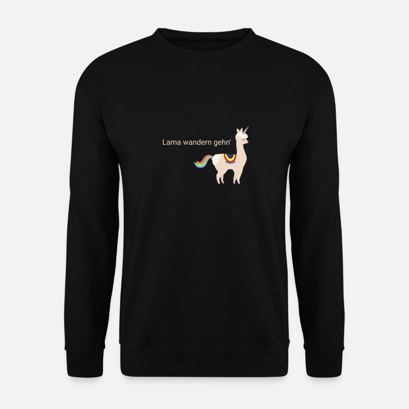 Lama wandern gehen Einhorn - Unisex Pullover - Schwarz