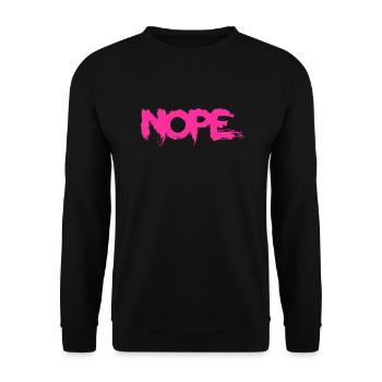 NOPE - sei kein ja-Sager! - Unisex Pullover - Schwarz - Vorne - Alina (178cm) & Michal (187cm)