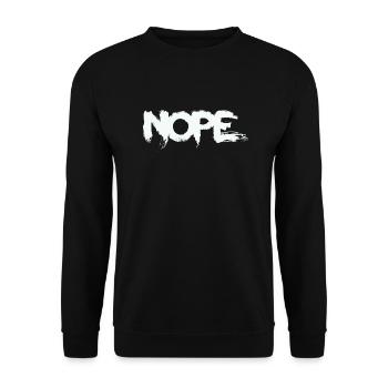 NOPE - sei kein ja-Sager! - Unisex Pullover - Schwarz - Vorne - Alina (178cm) & Michal (187cm)