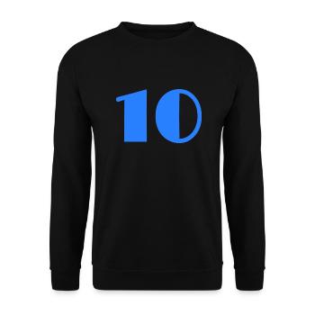 10 ANS. 10e ANNIVERSAIRE. ANNIVERSAIRE 10 ANS. 10 - Sweat-shirt Unisexe - noir - Devant - Alina (178cm) & Michal (187cm)
