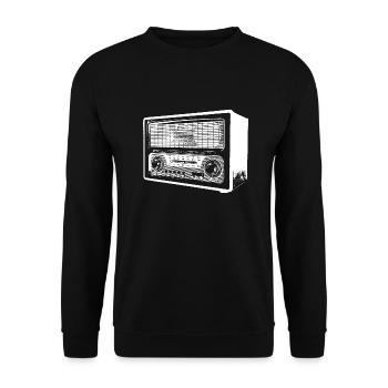 Retro Radio - Unisex Sweatshirt - black - Front - Alina (178cm) & Michal (187cm)