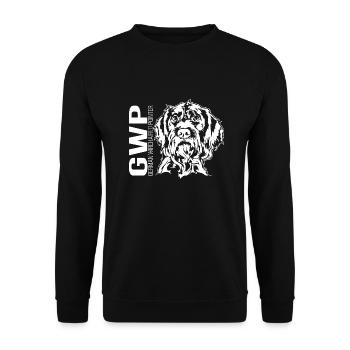 German Wirehaired Pointer Portrait Jagdhund Hunde - Unisex Pullover - Schwarz - Vorne - Alina (178cm) & Michal (187cm)