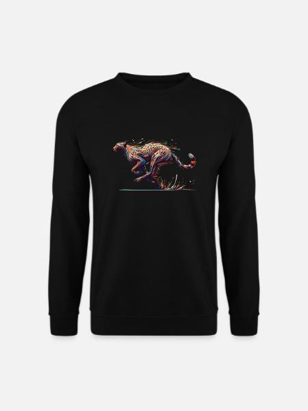 Farbenfroher abstrakter Gepard - Unisex Pullover - Schwarz