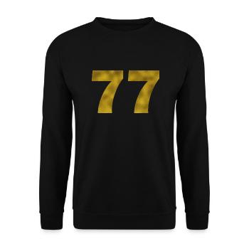 Anniversaire 77 ans - Sweat-shirt Unisexe - noir - Devant - Alina (178cm) & Michal (187cm)