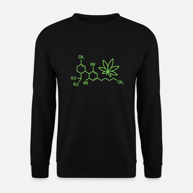 THC-Formel mit Cannabisblättern - Unisex Pullover - Schwarz