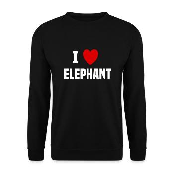 Ich liebe Elephant - Unisex Pullover - Schwarz - Vorne - Alina (178cm) & Michal (187cm)
