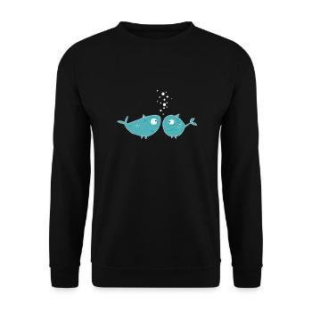 Fische - Unisex Pullover - Schwarz - Vorne - Alina (178cm) & Michal (187cm)