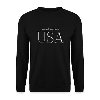 I love USA - Unisex Sweatshirt - black - Front - Alina (178cm) & Michal (187cm)