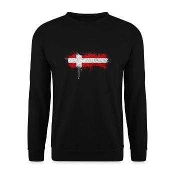 Danemark Europe Drapeau danois symboles nationaux norden - Sweat-shirt Unisexe - noir - Devant - Alina (178cm) & Michal (187cm)