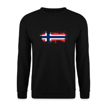 Norwegen Norwegen Flagge Skandinavien Norden Tor Viking - Unisex Pullover - Schwarz - Vorne - Alina (178cm) & Michal (187cm)