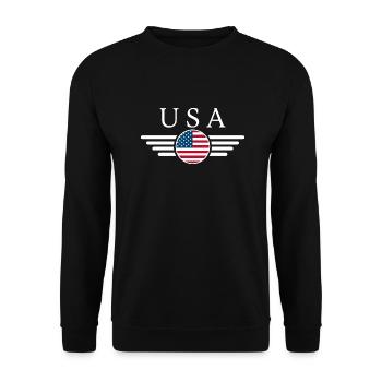 USA Freedom Spirit T-Shirt - Unisex Sweatshirt - black - Front - Alina (178cm) & Michal (187cm)