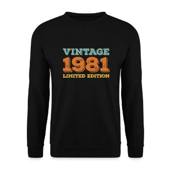 Vintage 1981 Limited Edition Classic birthday gift - Unisex Sweatshirt - black - Front - Alina (178cm) & Michal (187cm)