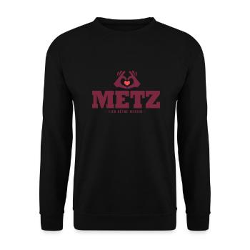 Metz football j aime metz football foot - Sweat-shirt Unisexe - noir - Devant - Alina (178cm) & Michal (187cm)