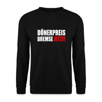 dönerpreisbremse jetzt - Unisex Pullover - Schwarz - Vorne - Alina (178cm) & Michal (187cm)