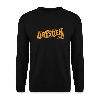 Dresden - 0351 - Vorwahl - Sachsen - Unisex Pullover - Schwarz - Vorne - Alina (178cm) & Michal (187cm)