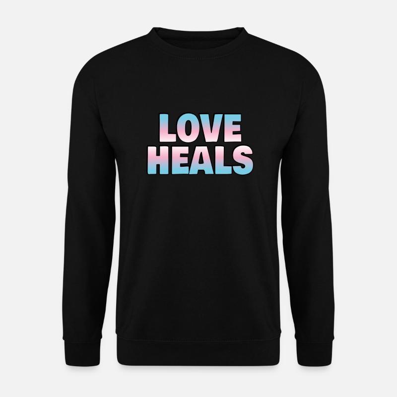 Liebe heilt Trans-Flaggenfarben - Unisex Pullover - Schwarz