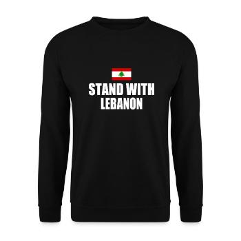 STAND WITH LEBANON - Unisex Sweatshirt - black - Front - Alina (178cm) & Michal (187cm)
