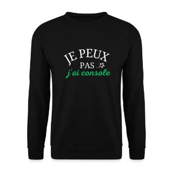 je peux pas j'ai console - Sweat-shirt Unisexe - noir - Devant - Alina (178cm) & Michal (187cm)