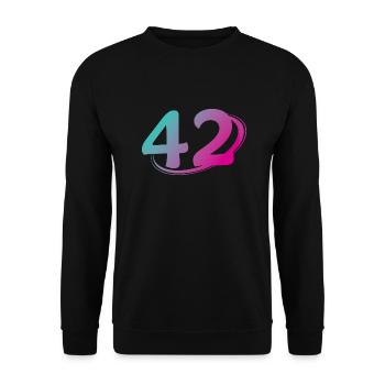 Number 42 multicolor - Unisex Sweatshirt - black - Front - Alina (178cm) & Michal (187cm)