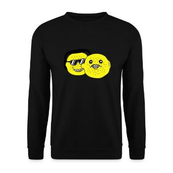 DJ Party Lemons Fruits Team Friends Party Crew - Unisex Sweatshirt - black - Front - Alina (178cm) & Michal (187cm)