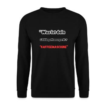 « Appareil de fitness Machine à café » - Sweat-shirt Unisexe - noir - Devant - Alina (178cm) & Michal (187cm)