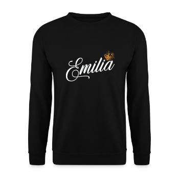 Emilia Custom Name for Women Kids Toddlers - - Unisex Sweatshirt - black - Front - Alina (178cm) & Michal (187cm)