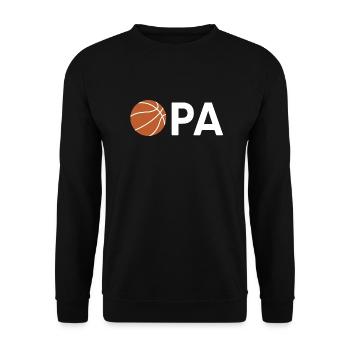 Opa Basketball Geschenkidee - Unisex Pullover - Schwarz - Vorne - Alina (178cm) & Michal (187cm)