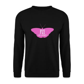 FLY Like a Butterfly - Unisex Pullover - Schwarz - Vorne - Alina (178cm) & Michal (187cm)