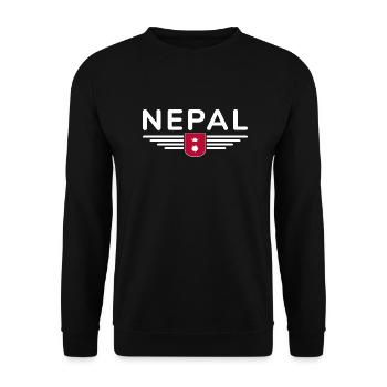 Nepal Design – Himalayan Adventure - Unisex Sweatshirt - black - Front - Alina (178cm) & Michal (187cm)