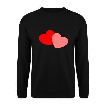 2 Hearts - red and pink - Unisex Sweatshirt - black - Front - Alina (178cm) & Michal (187cm)
