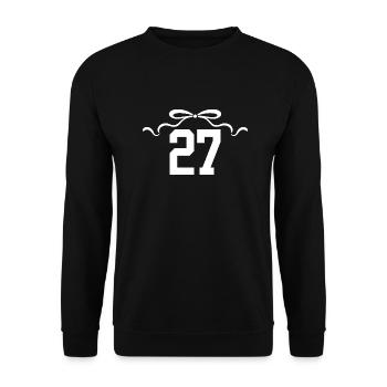 Numéro 27 noeud - 27e anniversaire - Sweat-shirt Unisexe - noir - Devant - Alina (178cm) & Michal (187cm)
