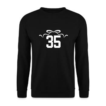 Number 35 Knot - 35th Anniversary - Unisex Sweatshirt - black - Front - Alina (178cm) & Michal (187cm)