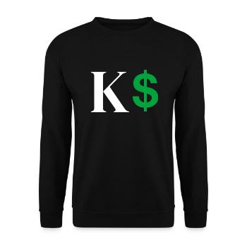 Lettre k dollar - Sweat-shirt Unisexe - noir - Devant - Alina (178cm) & Michal (187cm)