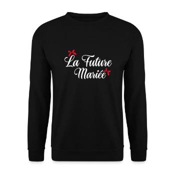 La future mariée noeud - Sweat-shirt Unisexe - noir - Devant - Alina (178cm) & Michal (187cm)