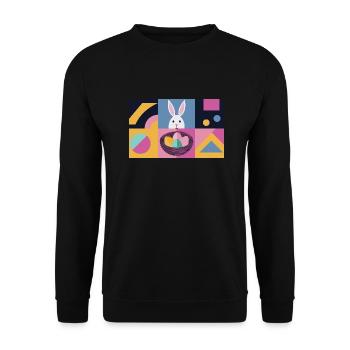 Osterhase No.04 - Unisex Pullover - Schwarz - Vorne - Alina (178cm) & Michal (187cm)