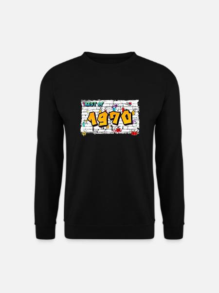 Vintage Rebel 1970 Graffiti – 55 Jahre Street - Unisex Pullover - Schwarz