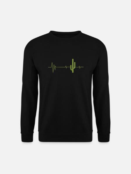 Saguaro Kaktus Kakteen Liebhaber Herzschlag - Unisex Pullover - Schwarz