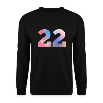 Colorful Number 22 - Unisex Sweatshirt - black - Front - Alina (178cm) & Michal (187cm)