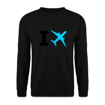 I fly - travel - Sweat-shirt Unisexe - noir - Devant - Alina (178cm) & Michal (187cm)