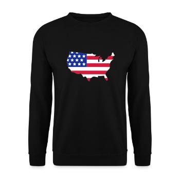 Stars and Stripes of USA, United States of America - Sweat-shirt Unisexe - noir - Devant - Alina (178cm) & Michal (187cm)