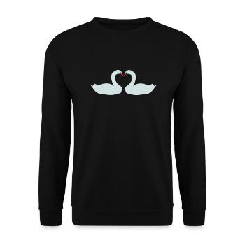 Swans Heart - Unisex Sweatshirt - black - Front - Alina (178cm) & Michal (187cm)