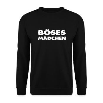 böses Mädchen - Unisex Pullover - Schwarz - Vorne - Alina (178cm) & Michal (187cm)