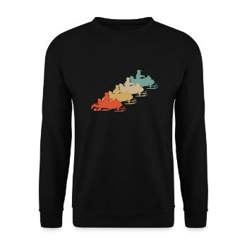 Retro Vintage Style Snowmobile Snowmobile - Unisex Sweatshirt - black - Front - Alina (178cm) & Michal (187cm)