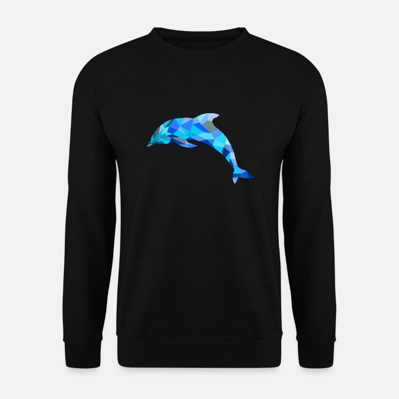 Blauer Delphin - Unisex Pullover - Schwarz