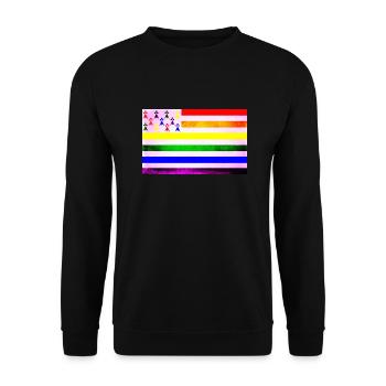 Drapeau Bretagne Gay - Sweat-shirt Unisexe - noir - Devant - Alina (178cm) & Michal (187cm)