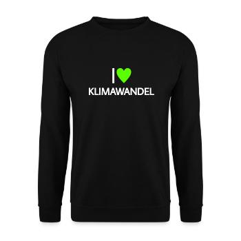 Ich liebe Klimawandel - Unisex Pullover - Schwarz - Vorne - Alina (178cm) & Michal (187cm)